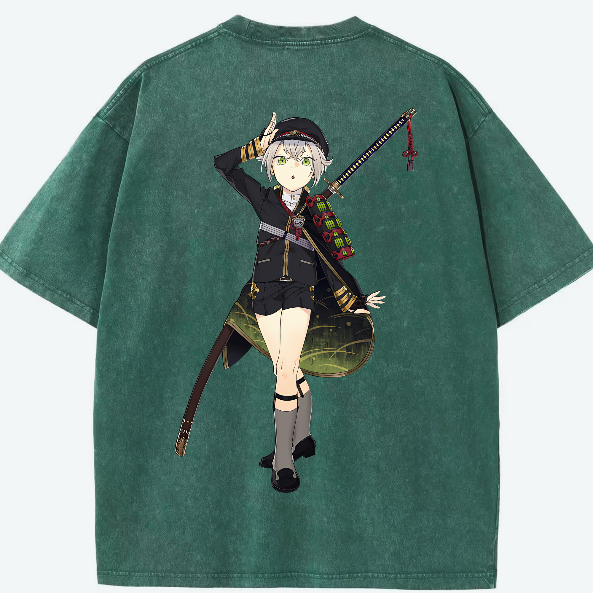 （画像用） 刀剣乱舞 Touken Ranbu 綿100% ヴィンテージ風 半袖Tシャツ（背面プリント）